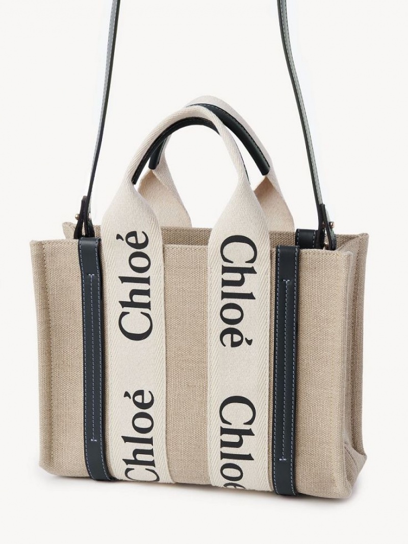 Chloe Small Woody Tote Veske Hvite Blå | CHE-SR13366