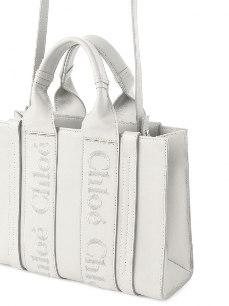 Chloe Small Woody Tote Veske Hvite | CHE-SR13324