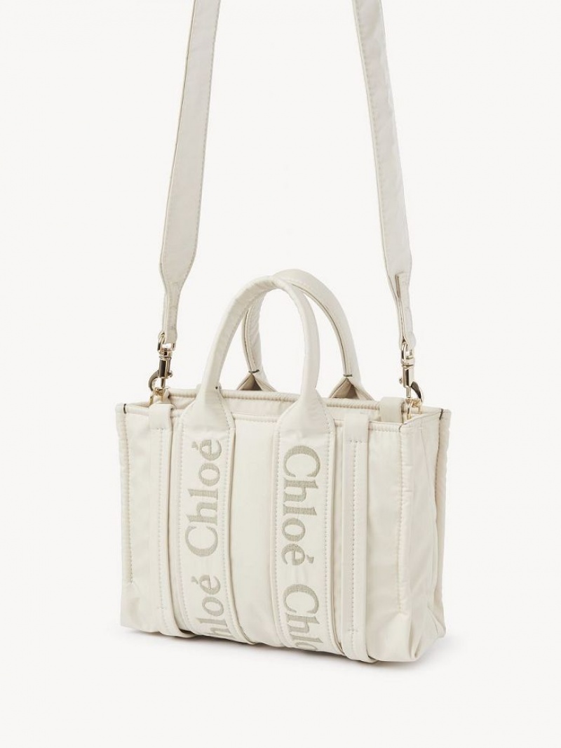 Chloe Small Woody Tote Veske Hvite | CHE-SR13363