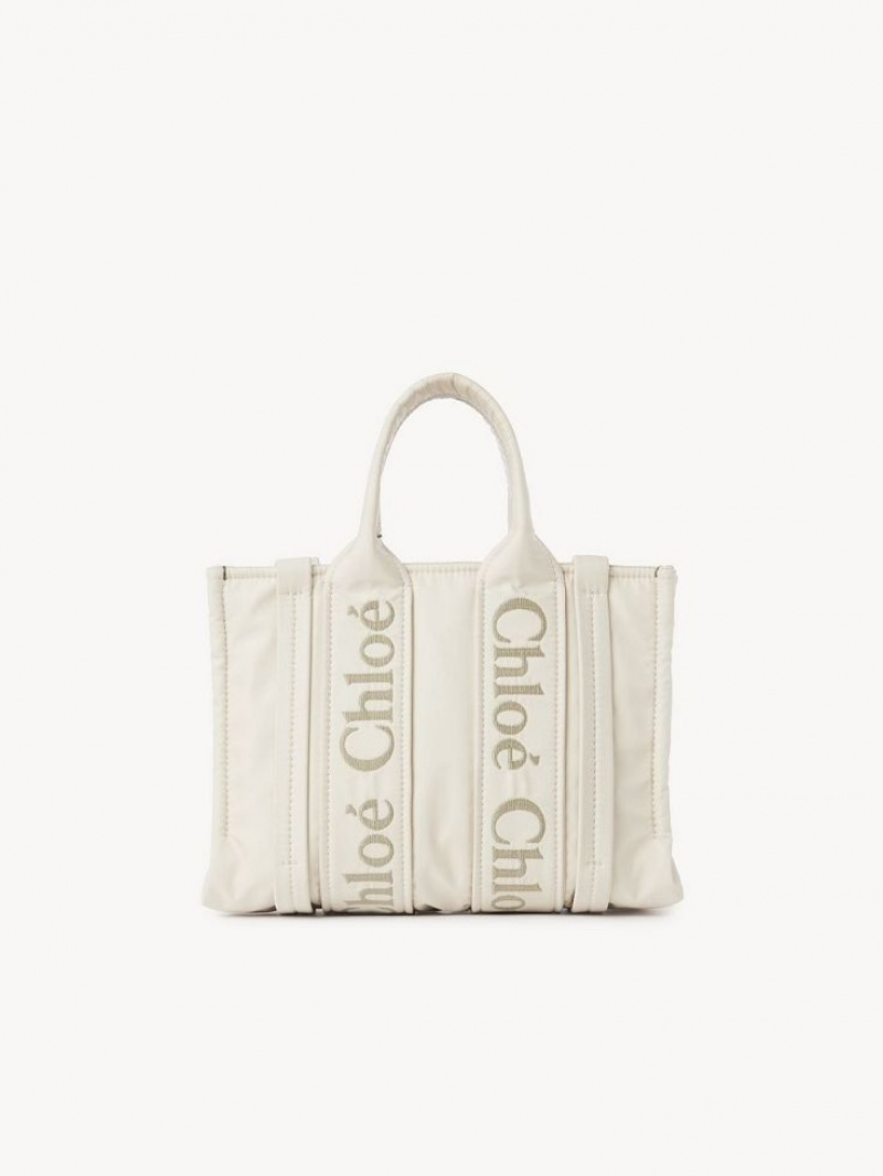 Chloe Small Woody Tote Veske Hvite | CHE-SR13363