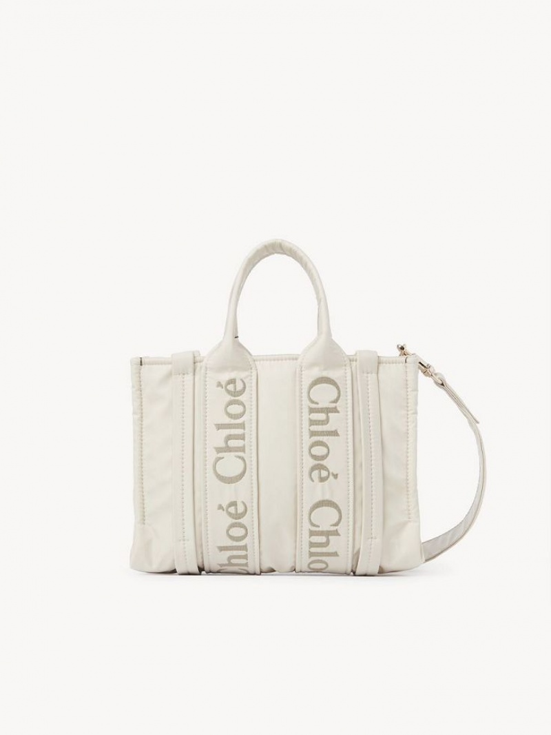 Chloe Small Woody Tote Veske Hvite | CHE-SR13363