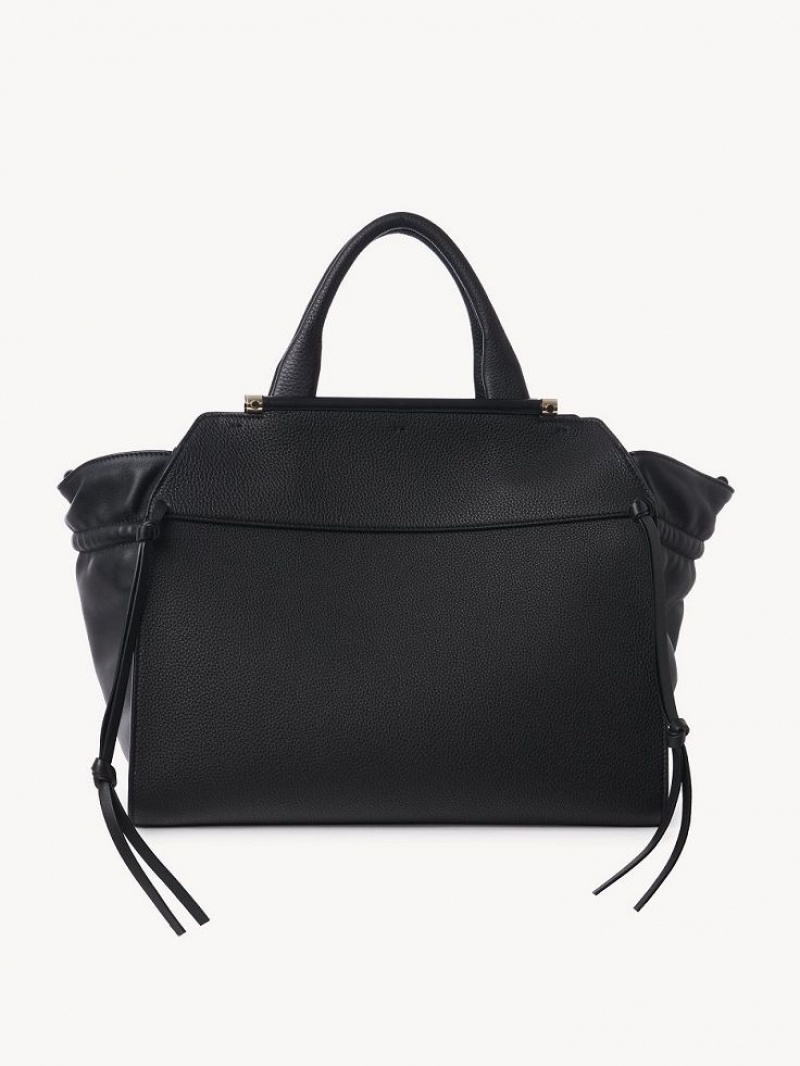 Chloe Steph Medium Double Carry Tote Veske Svarte | CHE-SR13372