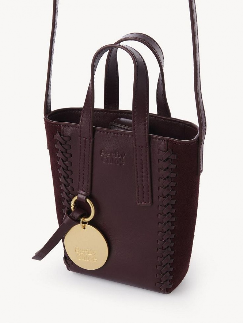 Chloe Tilda Mini Tote Veske Burgunder | CHE-SR14706