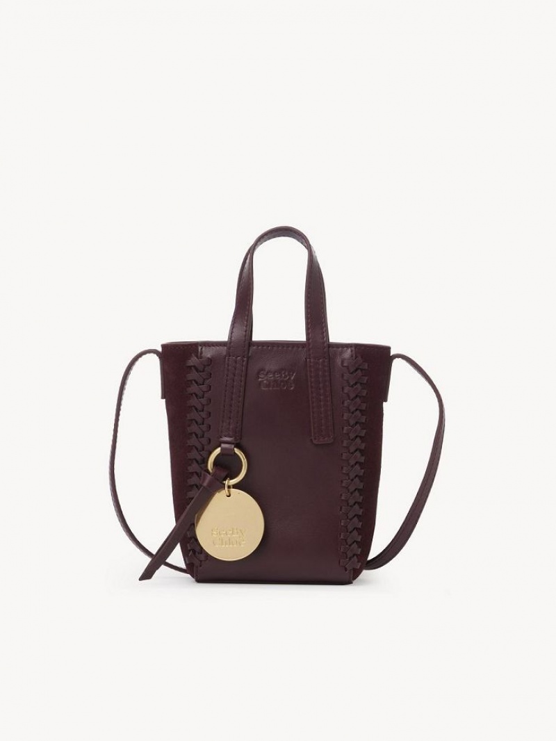 Chloe Tilda Mini Tote Veske Burgunder | CHE-SR14706