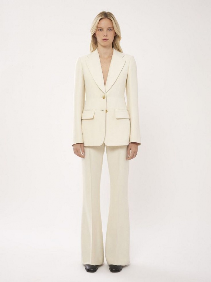 Chloe Two-button Tailored Drakter Hvite | CHE-SR14027