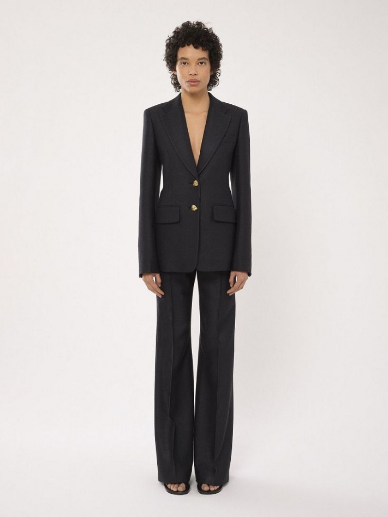 Chloe Two-button Tailored Drakter Svarte | CHE-SR14028