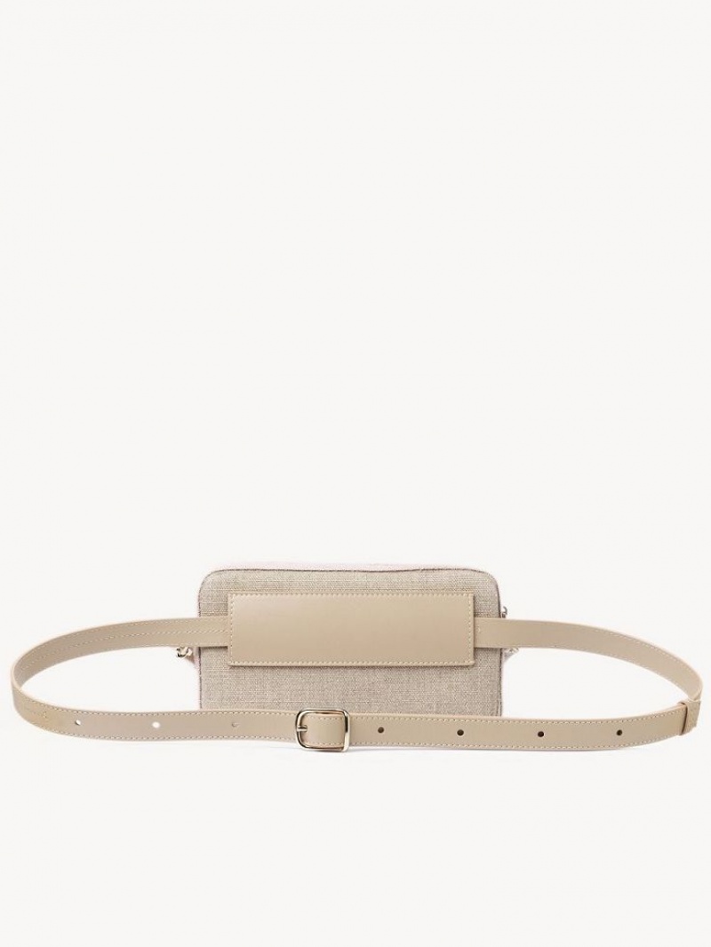 Chloe Woody Belt Crossbody Veske Beige | CHE-SR13606