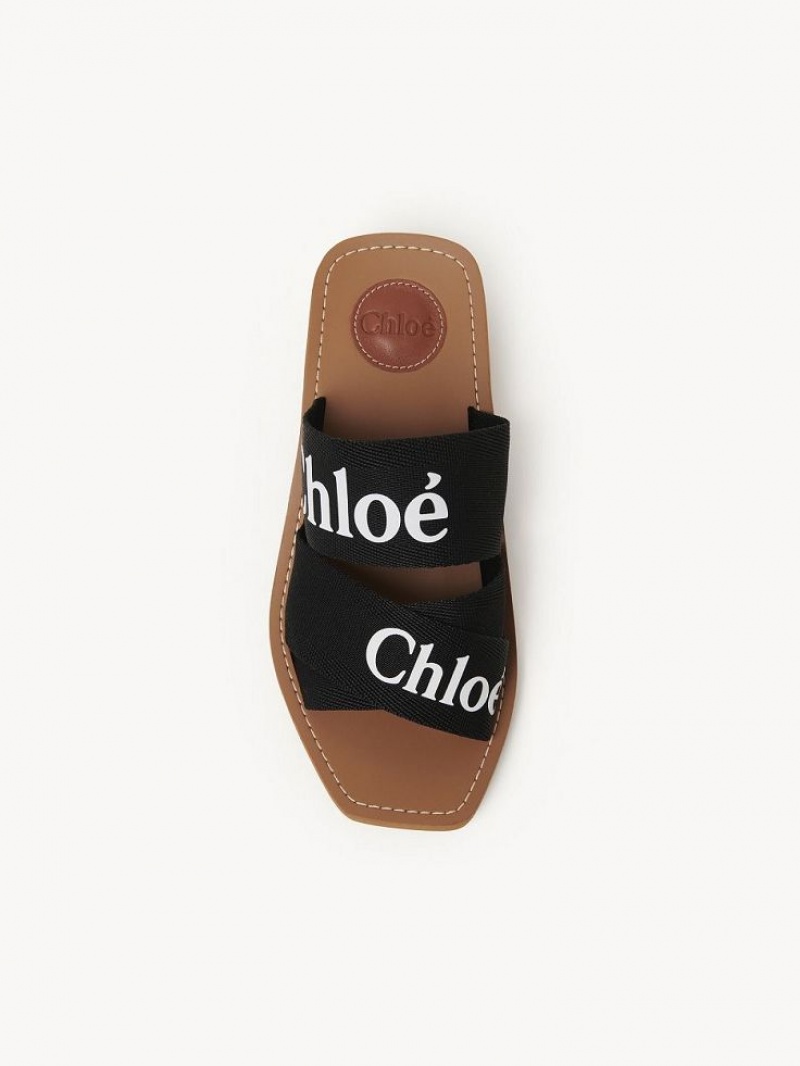 Chloe Woody High-heel Mule Svarte | CHE-SR14171