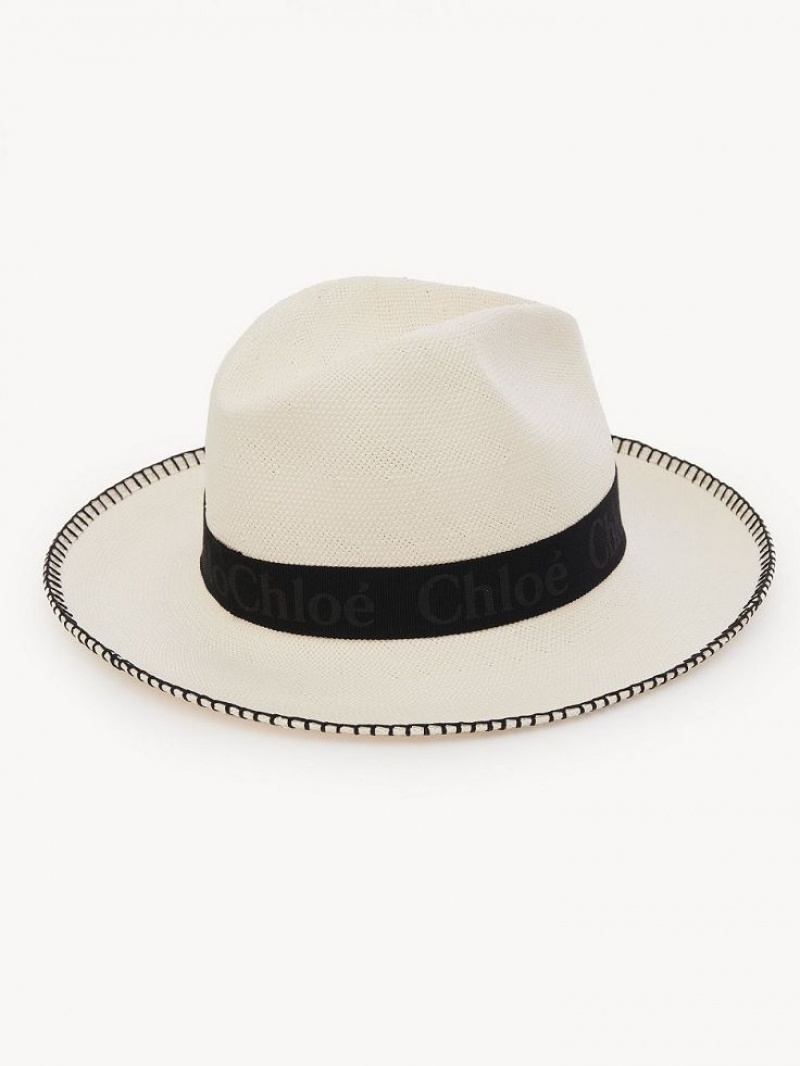 Chloe Woody Panama Hatt Hvite | CHE-SR14498