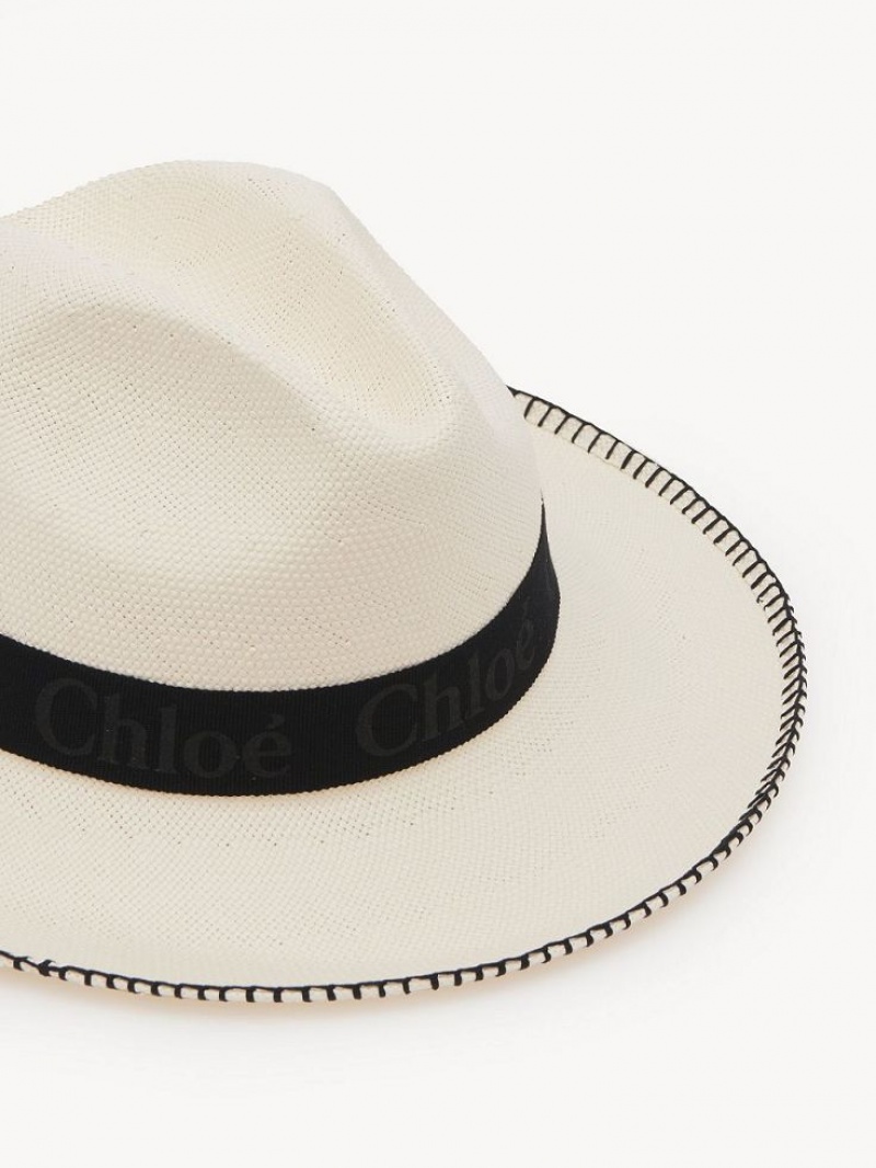 Chloe Woody Panama Hatt Hvite | CHE-SR14498