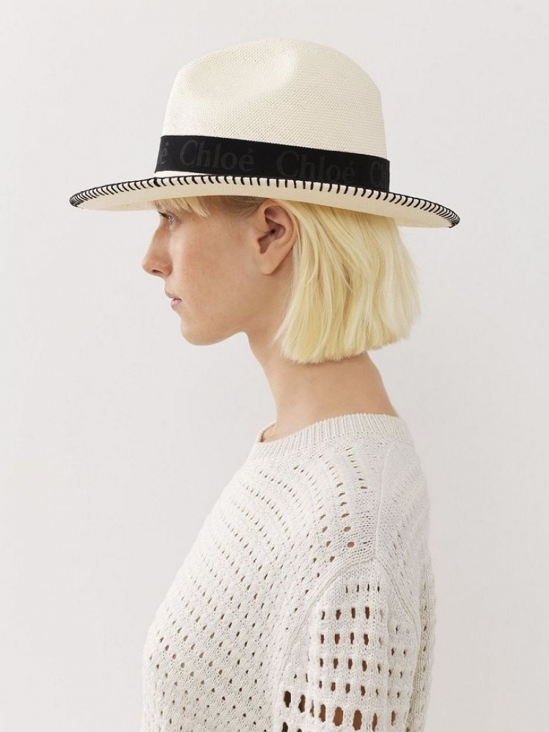 Chloe Woody Panama Hatt Hvite | CHE-SR14498