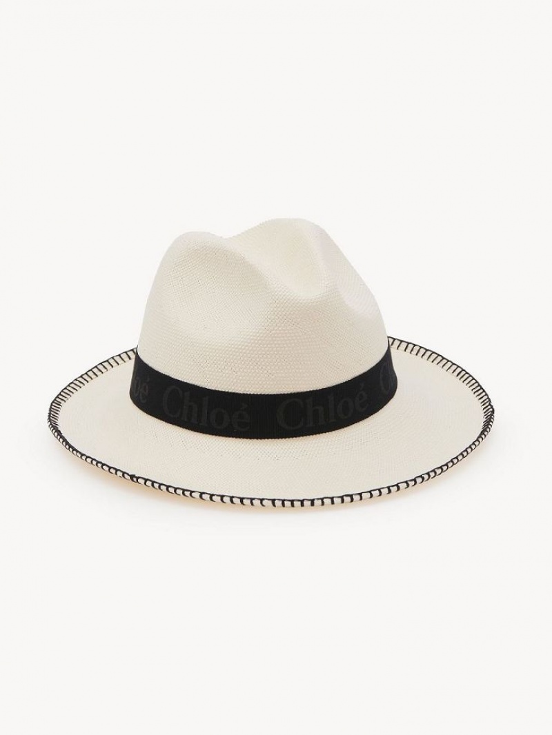 Chloe Woody Panama Hatt Hvite | CHE-SR14498