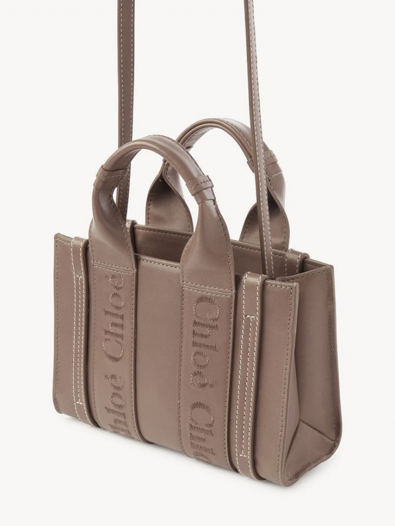 Chloe Woody Tote 1 Mini Vesker Brune | CHE-SR13728