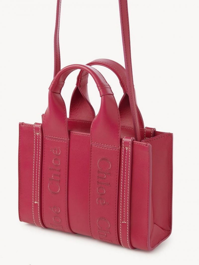 Chloe Woody Tote 1 Mini Vesker Rosa | CHE-SR13700