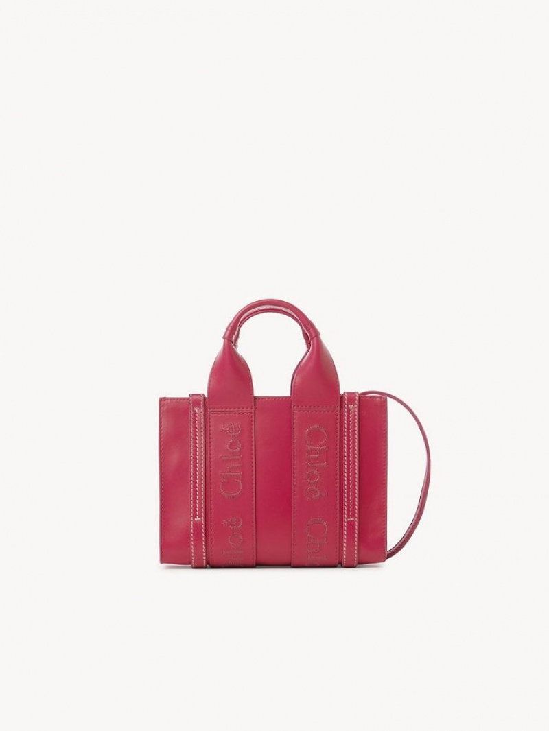 Chloe Woody Tote 1 Mini Vesker Rosa | CHE-SR13700