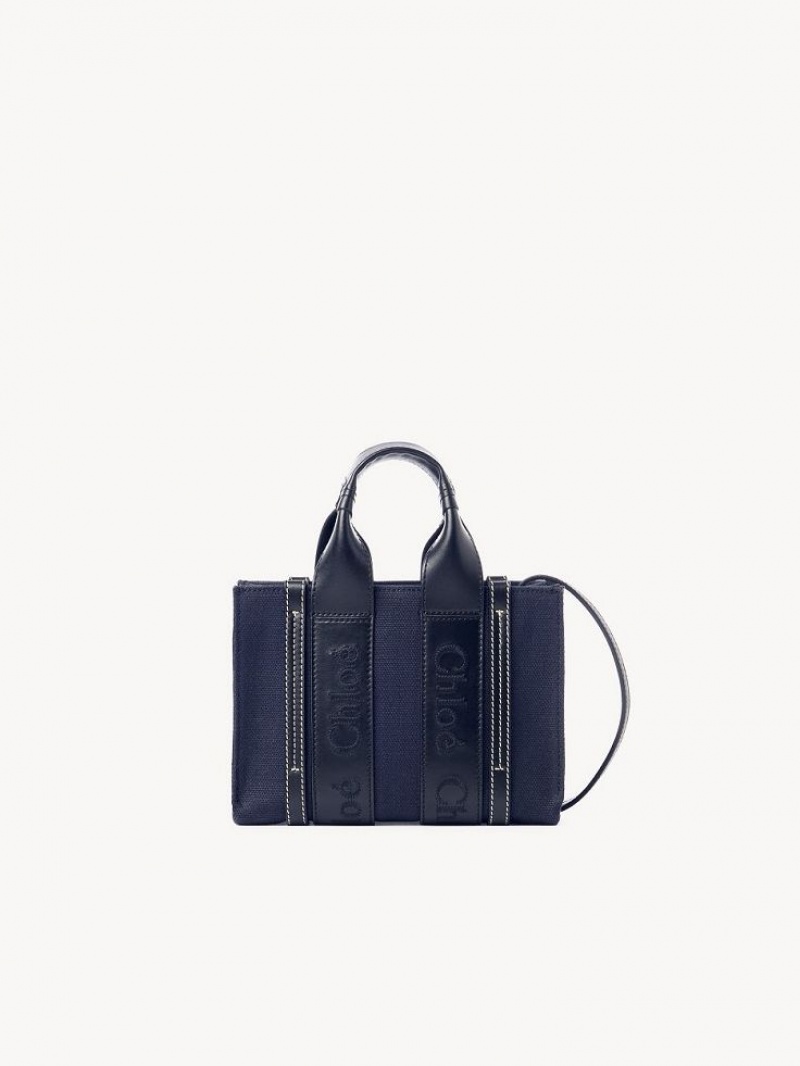 Chloe Woody Tote 4 Mini Vesker Dyp Blå | CHE-SR13699